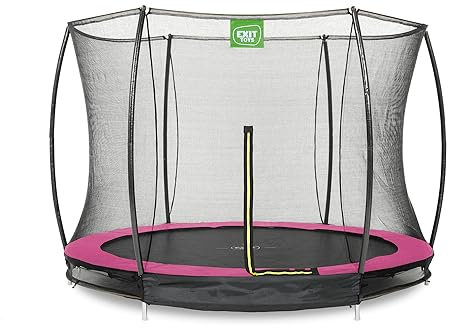 EXIT Toys Silhouette Bodentrampolin - ø305cm - Rundes Inground Gartentrampolin Outdoor für Kinder - Mit Sicherheitsnetz und Fußschutzsystem - Sicherer Einstieg - Gute Sprungkraft - Rosa