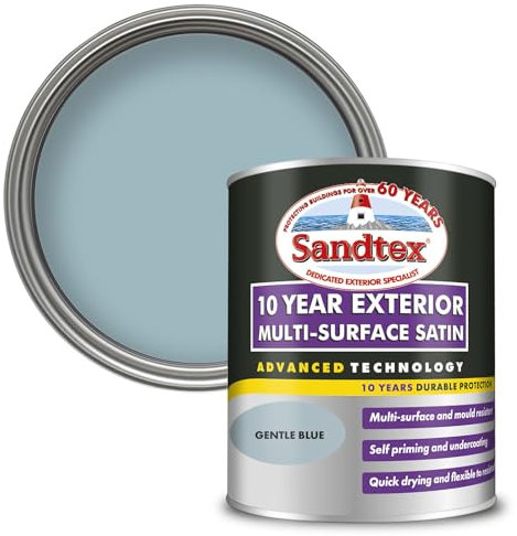 Sandtex 10 Year Multi Surface Satin Paint 750ml Gentle Blue