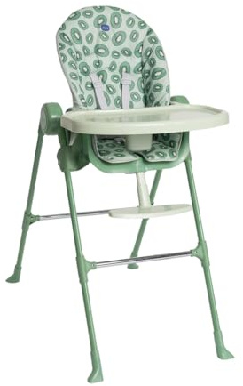 Chicco Polly Essential Trona para Niños, de 0 Meses a 15 Kg, 3 Posiciones de Reclinado, 7 Niveles de Altura, Reposapiés regulable, Cierre Compacto, Tejido de Poliéster Reciclado, Verde