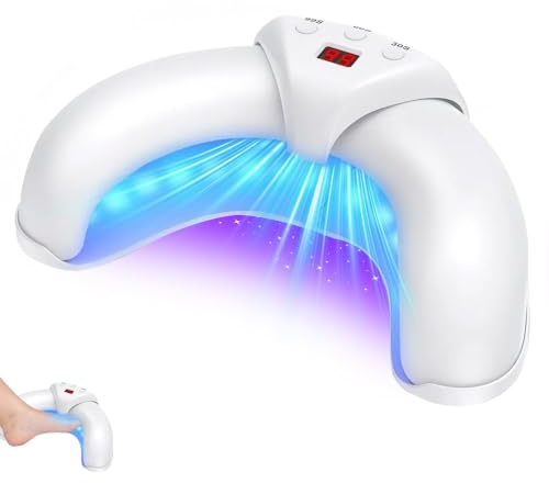 Rppiup Dispositivo laser per funghi delle unghie, luce a infrarossi e lampada UV per unghie multiple e dita, laser antifungino per trattamento funghi delle unghie dei piedi, lampada per unghie