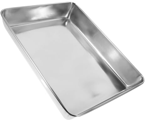TOYANDONA Bañera para Palomas y Aves de Acero Inoxidable Lavable Multifuncional 35x30 Cm Baño Práctico para Jaulas Uso Doméstico Mascotas Pequeñas