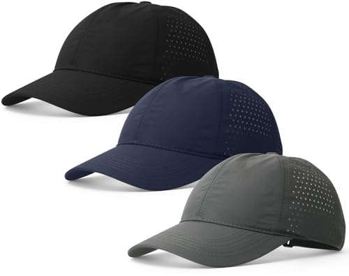 ViEinkaufen 3 Pack Quick Dry Baseball Cap Folding Running Cap Mens Hats