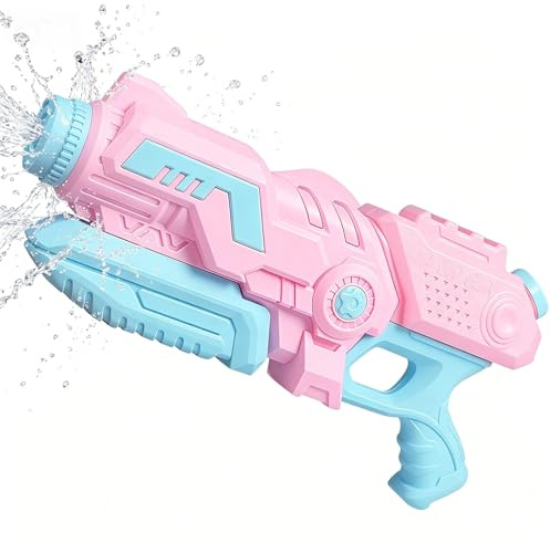 650ml Water Gun for Kids, Lightweight Pump Action Water Pistol, Long Range Squirt Gun, Pink Blue Water Blaster Toy for Boys Girls, Outdoor Garden Pool Beach Summer Water Fight Games