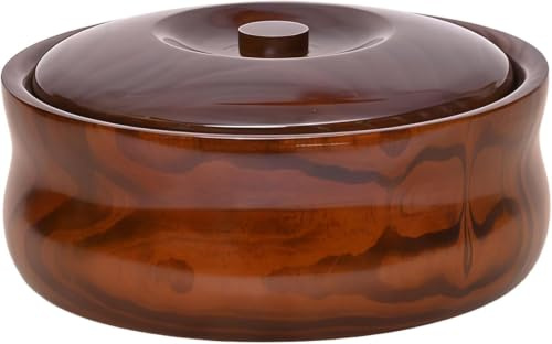 Stor träskål med lock, 22–23 cm, gemensam användbar träbehållare för frukt, nötter och sötsaker (21–22 cm)