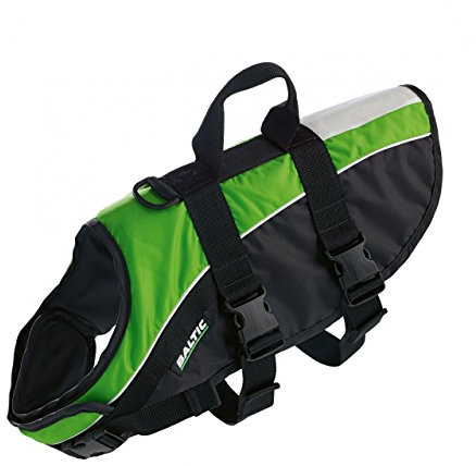 Baltic MASCOT Aiuto al galleggiamento per animali domestici, nero/verde, medio (8-15 kg)