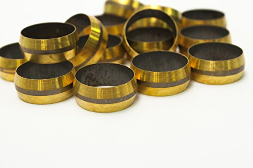 LTWFITTING Messing Fittings Aussen 7/8 Zoll Klemmring für Quetschverschraubung (200 Stüke)