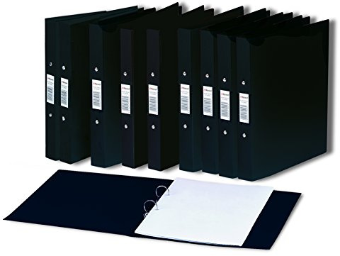 Rexel AZ13428BK Ringbuch (A5, 2 Ringe, mit Sichtfenster in Visitenkartengröße auf dem Rücken, 10er-Pack) schwarz