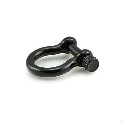 Manille lyre en acier avec un axe à visser simple à manier, manille en forme d'oméga, idéale avec les paracordes 550, confection de bracelets, grandeur: S, 25mm x 22mm, couleur: noir, de la marque Ganzoo – lot de 3 manilles