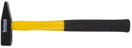 Toolland Marteau de menuisier, tête en acier 300 g, manche en fibre de verre pour force & durabilité, jaune/noir