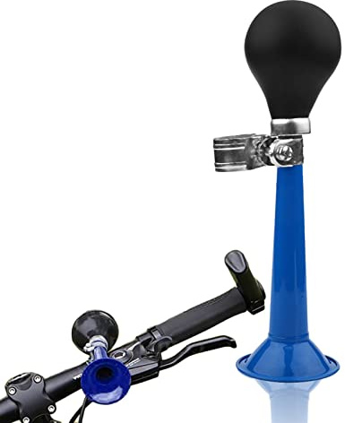 Clacson ad aria per bicicletta, stile retrò, in metallo cromato, a tromba, 21,4 cm