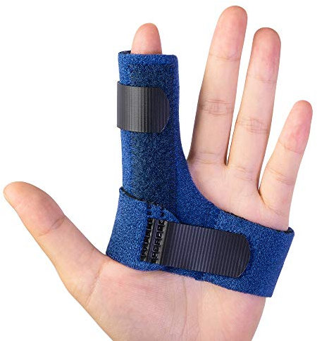 Sumifun Finger Splints for Hands, Finger Brace with Built-in Aluminium Bar for Trigger Finger, Mallet Finger, Finger Supports with 2 Gel Sleeves for Sprains, Pain Relief, Sports Injury