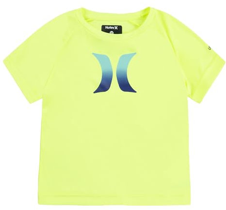 Hurley Jungen Hrlb Ombre Icon UPF Rash Guard Shirt, Volt, 4 años
