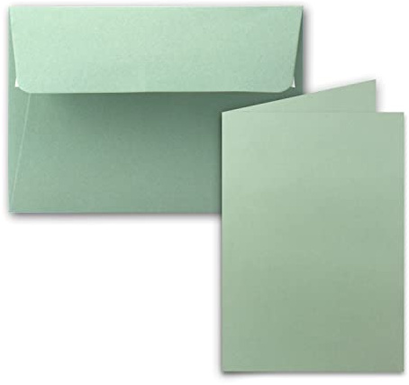15x set di biglietti pieghevoli DIN B6 12 x 17 cm in eucalipto con buste DIN B6 con adesivo - per inviti e biglietti di auguri per compleanno o matrimonio - FarbenFroh by GUSTAV NEUSER