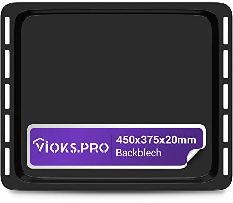 Vioks.pro Backblech emailliert 450x375x20mm Ersatz für Whirlpool 481010657929 Backofen Tief - Backblech 45x37, Fettpfanne Backofen Blech Ofen
