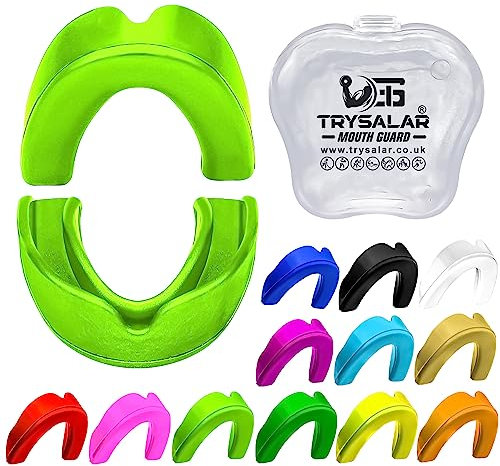 Mundschutz – Mundschutz für Kinder, Jugendliche, Schule, Kampfsport, Rugby, Fußball, Hockey, Muay Thai, MMA, Boxen, Kampfsport, Basketball mit Etui (Junior ab 8 Jahren, fluoreszierendes Grün)