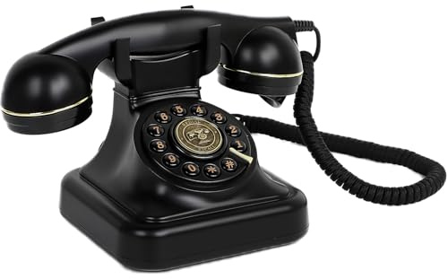 ZLPOWER Audio Guest Book for Wedding Phone Audio GuestBook Record Customized Audio Messages Guest Book Classic Retro Style for Parties Birthdays Rentals (Retro Black)