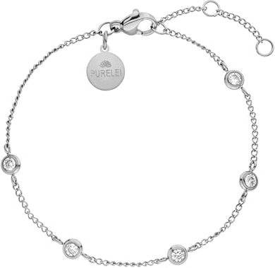 Purelei® Spotlight Armband (Silber) – Elegantes, verspieltes Damen Armband – Edelstahl – Verstellbare Länge 16-19cm – Hawaiianisch inspiriert & wasserfest