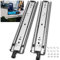 HLC Heavy Duty Locking Drawer Slides 1 Pair Full Extension Drawer Slides with Lock 100 kg Load Capacity 3-fold Full Extension Side Mount Ball Bearing Industrial Locking Rail Silver (750mm(30 inch))