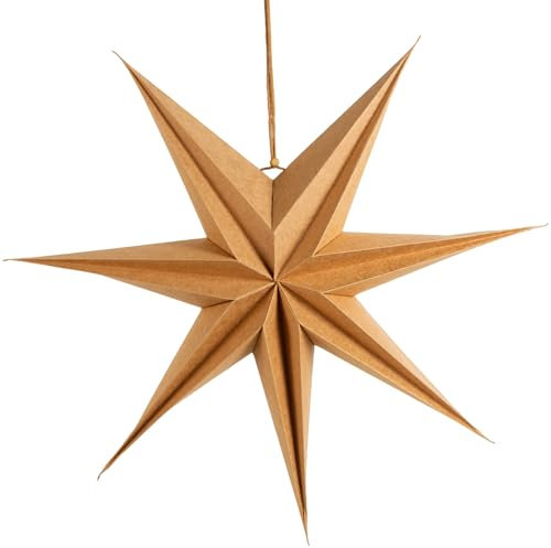 Logbuch-Verlag Grande étoile de Noël en papier kraft marron - Décoration de Noël - Fenêtre - 45 cm