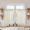 Küchengardine, 91,4 cm Länge, für Café, Bauernhaus, gestreift, Landhausstil, Leinen, Plissee-Vorhänge mit Haken für kleines Fenster, cremefarben / Beige / Hellbraun