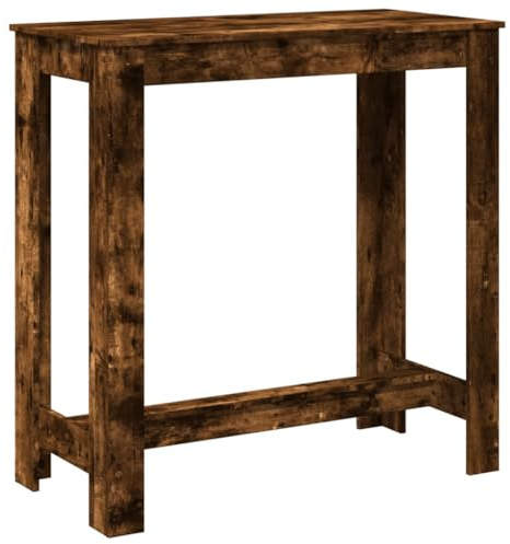 vidaXL Mesa Alta de Bar Madera ingeniería Roble Ahumado 102x50x103,5cm, Mesa de Bar, mesita de Bar, Mesa Alta de Cocina, mesas de Bar, Mesa de Pub