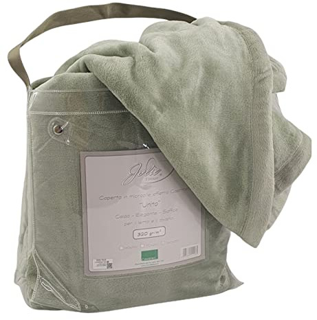 Manifattura Tessile Manta polar efecto cachemir monocolor – Salvia, Plaid