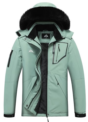 MOERDENG Women's Waterproof Snow Ski Jacket - Warm Winter Coat Insulated for Snowboarding, Mountain Hiking