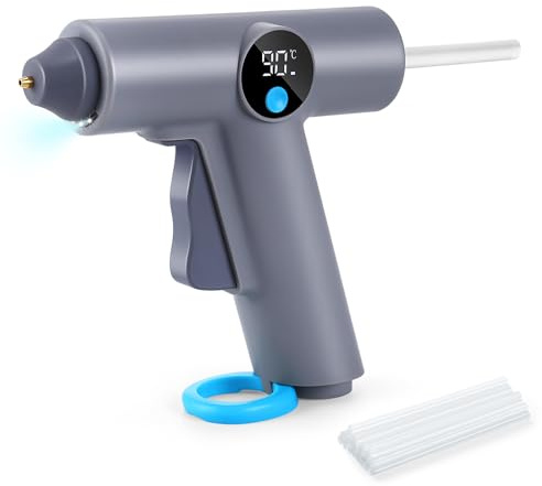 Pistolet à colle chaude, 25 W, 2500 mAh, avec 22 bâtons de colle de 7 mm, pistolet à colle électrique, avec lumière LED sans ombre, chauffage rapide en 40 secondes pour réparation, art et bricolage