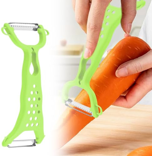 Éplucheur Multifonctionnel en Acier Inoxydable, Râpe légumes double face, culte maisonculte VeggieGlide - Julienne Cutter de Fruits et Légumes avec Poignée Ergonomique