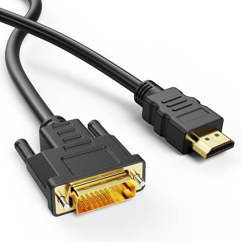 Ticenpe HDMI auf DVI Adapter Kabel 1m, Bi-direktionales DVI-D 24+1/HDMI Monitor Kabel, hdmi-Gerät an dvi-Monitor anschließen Oder umgekehrt, Full HD/1080P