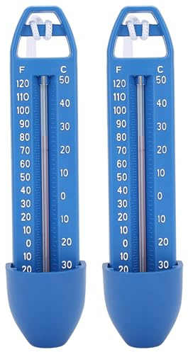 Masyrt flytande termometer, förpackning med 2, 16,5 x 3,7 cm, flytande pooltermometer för pool, spa, bastu, varm källa