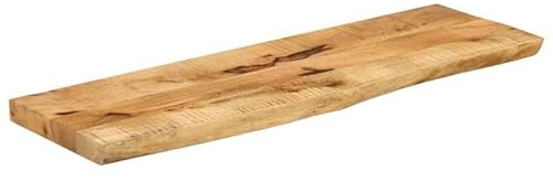 Eleganz Tavolo in legno di mango massiccio, 100 x 20 x 2,5 cm, con finitura naturale, bordo rustico per cucina, soggiorno o giardino, durevole ed ecologico