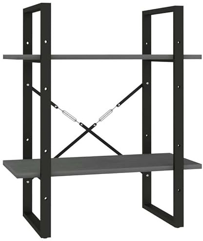 Eleganz Estantería de madera maciza de pino y metal, 2 baldas de 60 x 30 x 70 cm, sistema de estanterías estables para salón, oficina, moderno y duradero