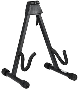 GEWA Gitarrenständer FX Classic, Ständer für Gitarre, A-Style, passend für E-Gitarre und E-Bass, schwarz, zusammenlegbar