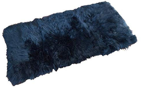 Naturasan, tappeto di design in stile flokati, a pelo lungo e in lana di pecora biologica, stile retrò, Black, 70 x 140