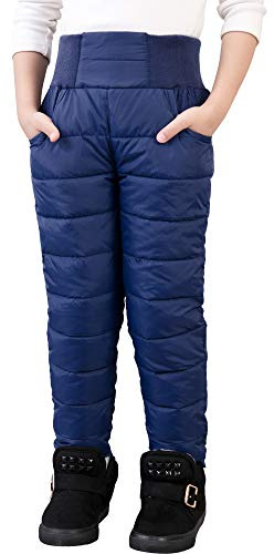 UGREVZ Girls Boys Snow Pants 2-9 years old Thick Winter Warm Pants Girl Activewear Clothes(A0001Navy-3)