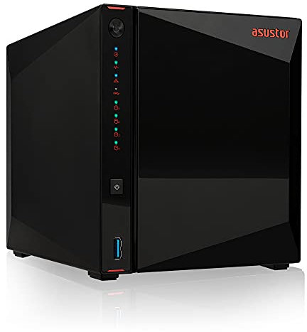 Asustor AS5304T 4 Bay NAS, 1.5GHz Quad-Core, 2 2.5GbE Port, 4GB RAM DDR4, Gaming Network Attached Storage, Personal Private Cloud (Diskless)