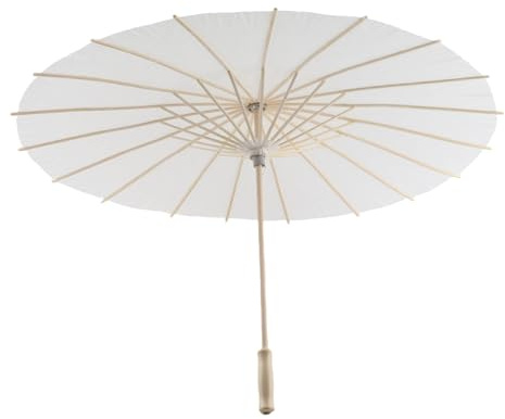 Pappersparaply Parasol, Vit Färgpapper Dekorativ Paraply Parasol Bröllop Bröllopsfest Dekor Foto Cosplay Prop(Dia 60cm)