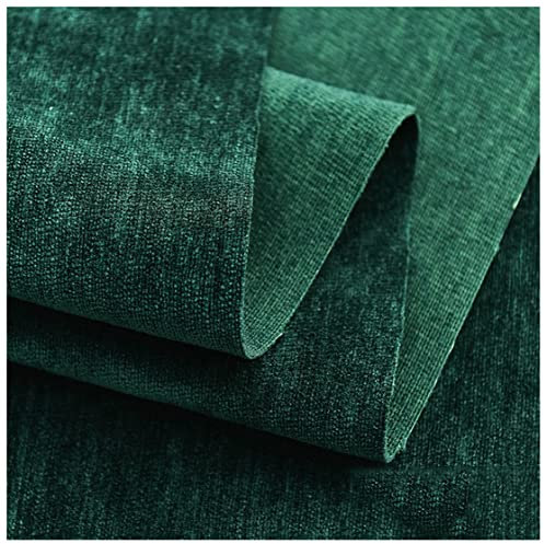 Ashtray-Hu Chenille Samtstoff Polsterstoff Meterware 150x100cm Dekostoff für Sofa, Stuhlsitzbezug, Heimwerkerarbeiten, Vorhänge, Kissen, Näharbeiten(Color:Grün)