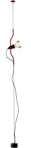 FLOS Parentesi Dimmer Lampada a Sospensione Dimmerabile a Luce Diretta, Lampada di Design da A. Castiglioni e P. Manzù, Lampada per Interni con Cavo 4000 mm, 220-240 V, 150 W, Colore Rosso