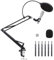 Amazon Basics Supporto Braccio Microfono Regolabile con Filtro Anti-Pop, Schermo Antivento in Schiuma, Morsetto da Tavolo, Rotazione a 360°, Compatibile con Blue Yeti, Snowball, HyperX, 35.5 cm, Nero