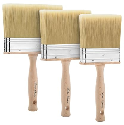 Bates- Deck Stain Brush Set, 4”, 5” and 6”, Stain Brushes for Wood, Deck Stain Applicator, Deck Brush, Wide Paint Brush, Large Paint Brushes, Wood Stain Brush, Masonry Brush, Wood Stain Applicator