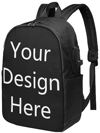 DJNGN Mochila personalizada para mujeres y hombres, mochila personalizada para portátiles, mochila de viaje informal, mochila de día, senderismo, trabajo, negocios, mochila, bolso de hombro