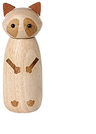 Macinapepe Macinapepe in legno a forma di gatto carino Rotore in ceramica con forte ruvidità regolabile Macinino per dadi Macinapepe sale Decorazione domestica per la casa, barbecue, festa (Colore :