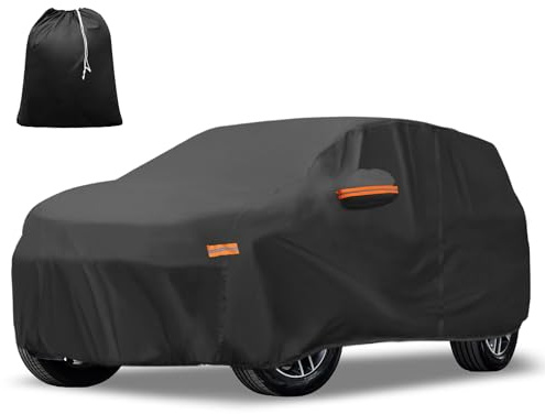 X AUTOHAUX Heavy-Duty Car Cover for Jeep Grand Cherokee - Waterproof, Windproof, and All-Weather Protection with Door Zipper, 210D-PU Material