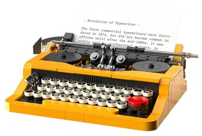 NOOLY Retro Bausteine Set für Kinder Erwachsene Haus und Büro Dekoration FGKLJM-01 (Mechanische Schreibmaschine, 254 Stück) JK8216