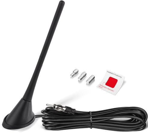 Eightwood Autoradio Antenne FM AM Radio Antenne Auto DIN-Radioantenne Dach 500cm Verlängerungskabel für Auto LKWs SUV Digital Radio FM Tuner