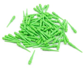 0XBIT Flechettes pour Cible Electronique, 200 Pièces Flechette Pointe Plastique, Flechette Electronique, Embout de Remplacement Pointe Fléchette Souple, Flechettes pour Cible Electronique, Vert