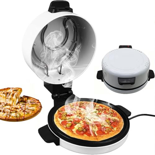 Machine à Pizza, Four à Pizza électrique 2000 W avec Surface antiadhésive et Voyant Lumineux, diamètre 30 cm, Chauffage Rapide 230 °C, Machine à crêpes d'intérieur pour la Maison, la Cuisine