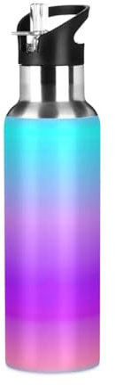 BPA-Free Sport Water Bottle Insulated 20 Oz, Stainless Steel Water Bottle for Gym Outdoor Travel School, Purple Blue Ombre